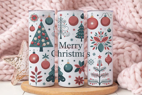 Vintage Christmas Tumbler Wrap Sublimation DesignSVG 