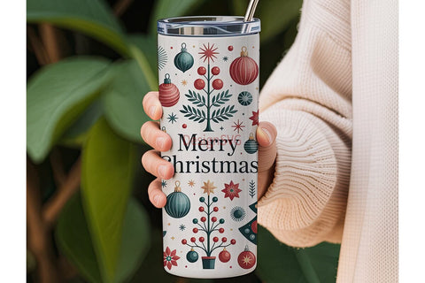 Vintage Christmas Tumbler Wrap Sublimation DesignSVG 