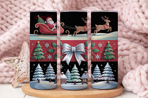 Vintage Christmas Tumbler Wrap Sublimation DesignSVG 
