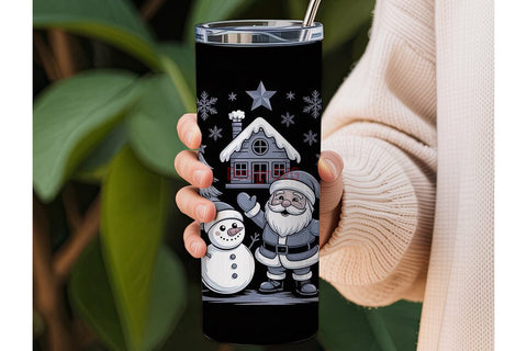 Vintage Christmas Tumbler Wrap Sublimation DesignSVG 