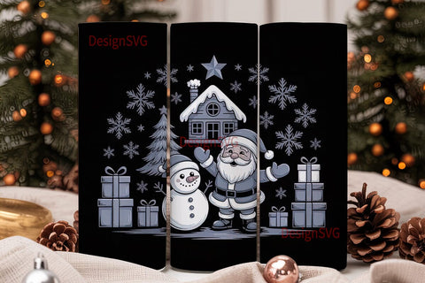 Vintage Christmas Tumbler Wrap Sublimation DesignSVG 