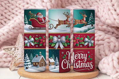 Vintage Christmas Tumbler Wrap Sublimation DesignSVG 