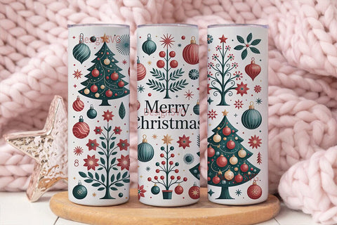 Vintage Christmas Tumbler Wrap Sublimation DesignSVG 