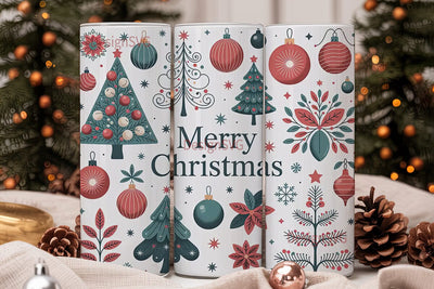 Vintage Christmas Tumbler Wrap Sublimation DesignSVG 