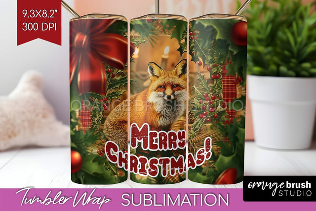 Vintage Christmas Tumbler Wrap - Xmas Tumbler Sublimation Sublimation OrangeBrushStudio 