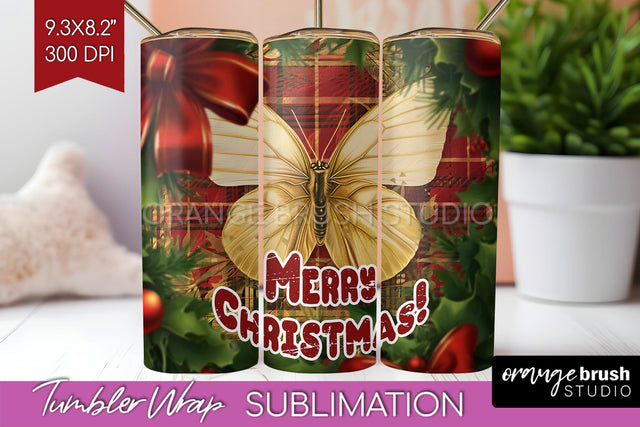 Vintage Christmas Tumbler Wrap - Xmas Tumbler Sublimation Sublimation OrangeBrushStudio 