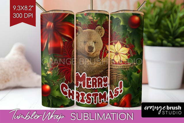 Vintage Christmas Tumbler Wrap - Xmas Tumbler Sublimation Sublimation OrangeBrushStudio 