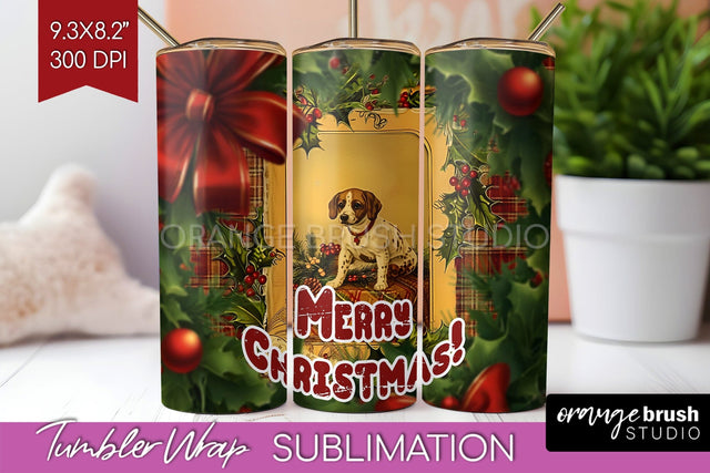 Vintage Christmas Tumbler Wrap - Xmas Tumbler Sublimation Sublimation OrangeBrushStudio 