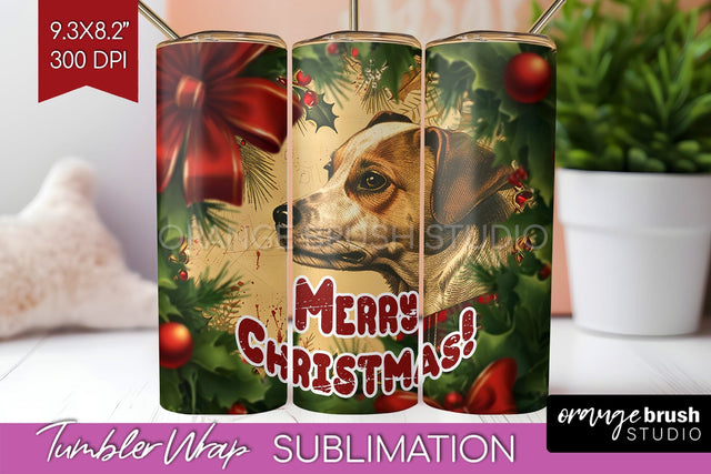 Vintage Christmas Tumbler Wrap - Xmas Tumbler Sublimation Sublimation OrangeBrushStudio 