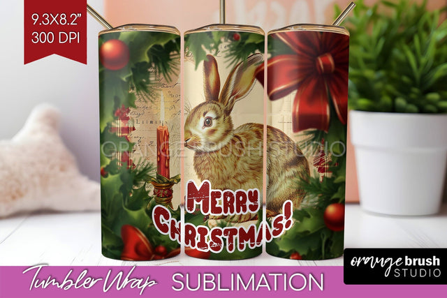 Vintage Christmas Tumbler Wrap - Xmas Tumbler Sublimation Sublimation OrangeBrushStudio 