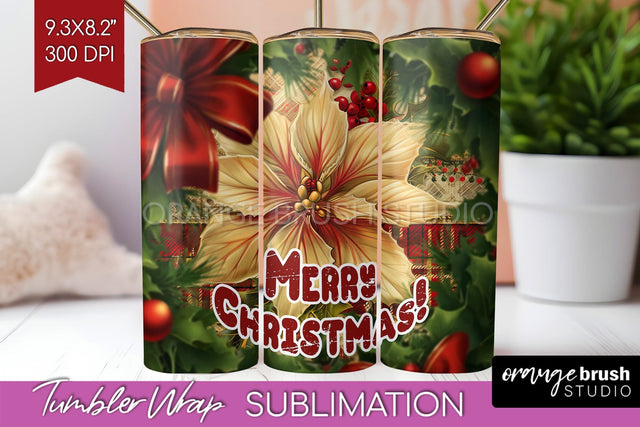 Vintage Christmas Tumbler Wrap - Xmas Tumbler Sublimation Sublimation OrangeBrushStudio 