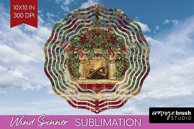 Vintage Christmas Wind Spinner PNG - Retro Xmas Sublimation Sublimation OrangeBrushStudio 