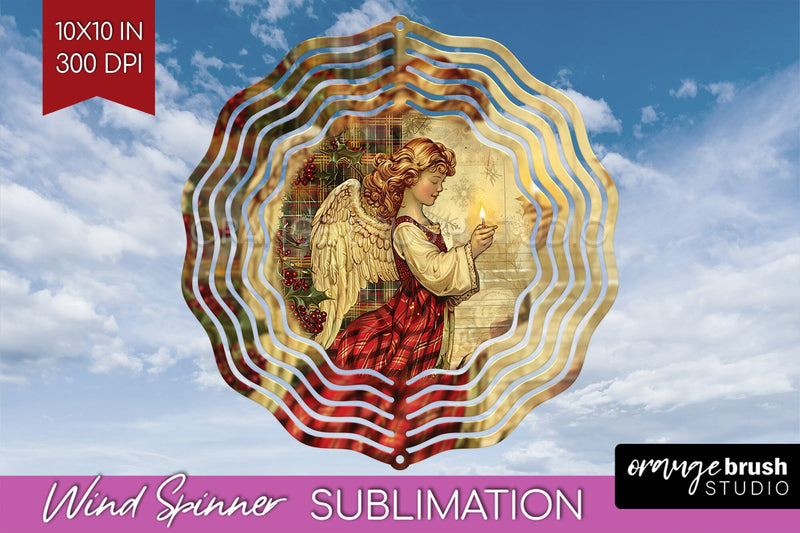 Vintage Christmas Wind Spinner PNG - Retro Xmas Sublimation Sublimation OrangeBrushStudio 