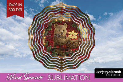 Vintage Christmas Wind Spinner PNG - Retro Xmas Sublimation Sublimation OrangeBrushStudio 