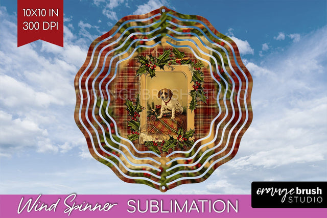 Vintage Christmas Wind Spinner PNG - Retro Xmas Sublimation Sublimation OrangeBrushStudio 