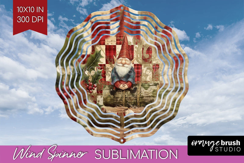 Vintage Christmas Wind Spinner PNG - Retro Xmas Sublimation Sublimation OrangeBrushStudio 