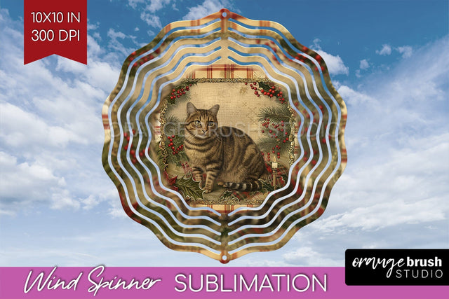 Vintage Christmas Wind Spinner PNG - Retro Xmas Sublimation Sublimation OrangeBrushStudio 