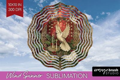 Vintage Christmas Wind Spinner PNG - Retro Xmas Sublimation Sublimation OrangeBrushStudio 