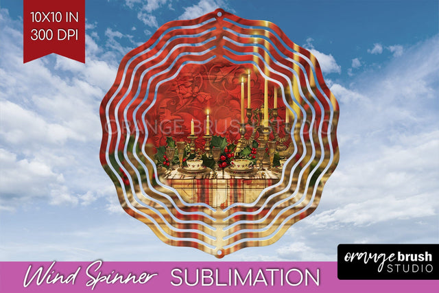Vintage Christmas Wind Spinner PNG - Retro Xmas Sublimation Sublimation OrangeBrushStudio 