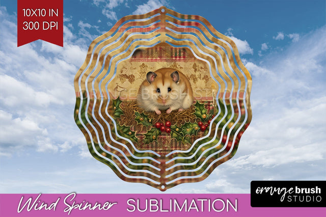 Vintage Christmas Wind Spinner PNG - Retro Xmas Sublimation Sublimation OrangeBrushStudio 