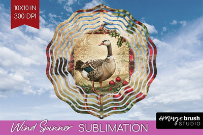 Vintage Christmas Wind Spinner PNG - Retro Xmas Sublimation Sublimation OrangeBrushStudio 
