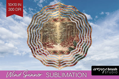 Vintage Christmas Wind Spinner PNG - Retro Xmas Sublimation Sublimation OrangeBrushStudio 
