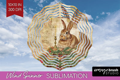 Vintage Christmas Wind Spinner PNG - Retro Xmas Sublimation Sublimation OrangeBrushStudio 