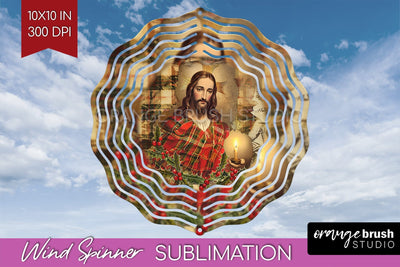 Vintage Christmas Wind Spinner PNG - Retro Xmas Sublimation Sublimation OrangeBrushStudio 