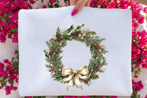 Vintage Christmas Wreath Clipart Bundle Sublimation SVGArt 