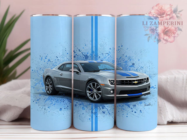 Vintage Classic Car Tumbler, Blue Gray Car Wrap, 20oz Car Design, Vintage Car Tumbler, Retro Car Sublimation, Classic Vehicle Wrap, Auto Enthusiast Tumbler Sublimation Li Zamperini 