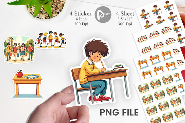 Vintage Classroom Sticker Sublimation artnoy 