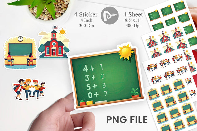 Vintage Classroom Sticker Sublimation artnoy 