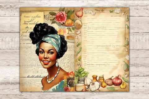 Vintage Cookbook Collage Sheet | Retro Junk Journal Paper SVG GlamArtZhanna 