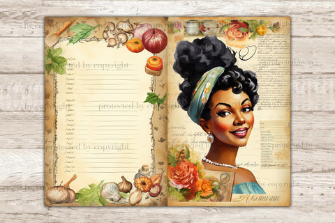 Vintage Cookbook Collage Sheet | Retro Junk Journal Paper SVG GlamArtZhanna 