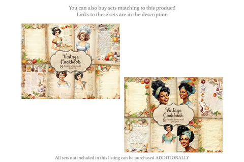 Vintage Cookbook Junk Journal Page | Food Junk Journal Paper SVG GlamArtZhanna 