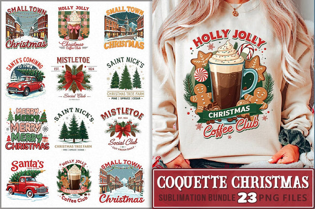 Vintage Coquette Christmas Bundle PNG Sublimation Shetara Begum 