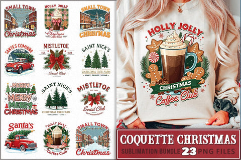 Vintage Coquette Christmas Bundle PNG Sublimation Shetara Begum 