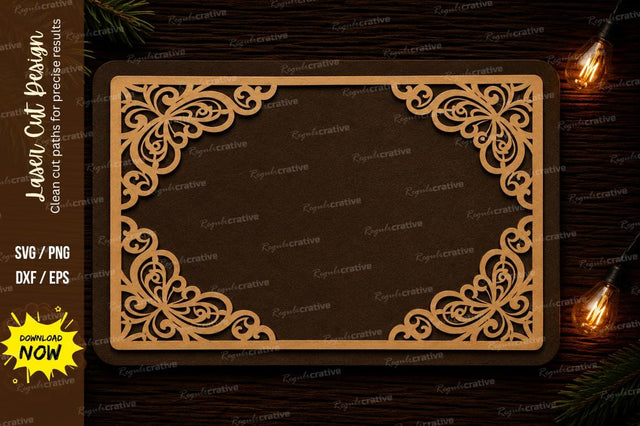 Vintage Corner Frame Laser Cut SVG Design SVG Regulrcrative 
