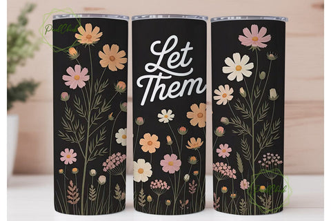 Vintage Cosmos Floral 20oz Tumbler Wrap Sublimation PixelChick 