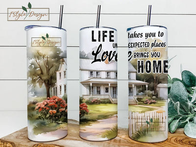 Vintage Country Farm 20oz Skinny Tumbler Sublimation Design, Housewarming Gifts, Love Bring Us Home Tumbler Wrap, PNG File Digital Download Sublimation iStyleDesign 