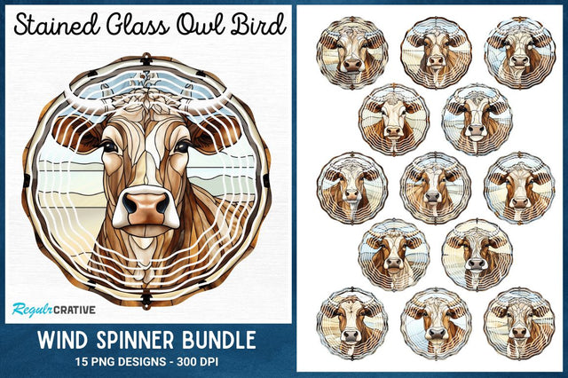 Vintage Cow Wind Spinner Sublimation Sublimation Regulrcrative 
