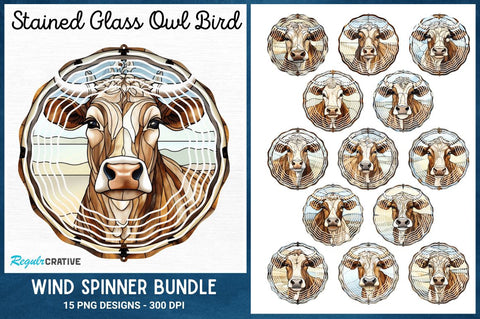 Vintage Cow Wind Spinner Sublimation Sublimation Regulrcrative 
