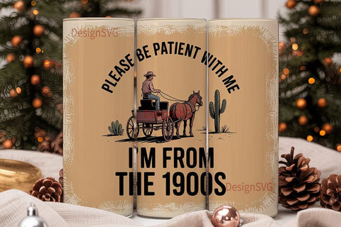 Vintage Cowboy 20oz Tumbler Wrap Sublimation DesignSVG 