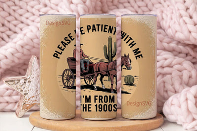 Vintage Cowboy 20oz Tumbler Wrap Sublimation DesignSVG 