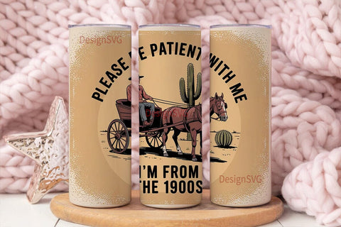 Vintage Cowboy 20oz Tumbler Wrap Sublimation DesignSVG 