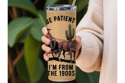 Vintage Cowboy 20oz Tumbler Wrap Sublimation DesignSVG 
