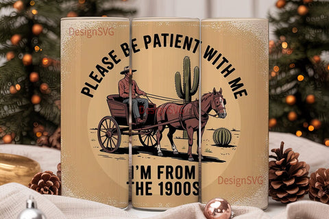 Vintage Cowboy 20oz Tumbler Wrap Sublimation DesignSVG 