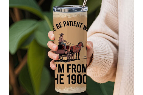 Vintage Cowboy 20oz Tumbler Wrap Sublimation DesignSVG 