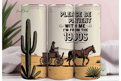 Vintage Cowboy Carriage 20oz Tumbler Sublimation PixelChick 