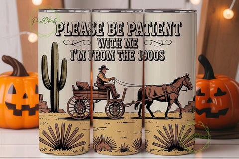 Vintage Cowboy Carriage 20oz Tumbler Sublimation PixelChick 